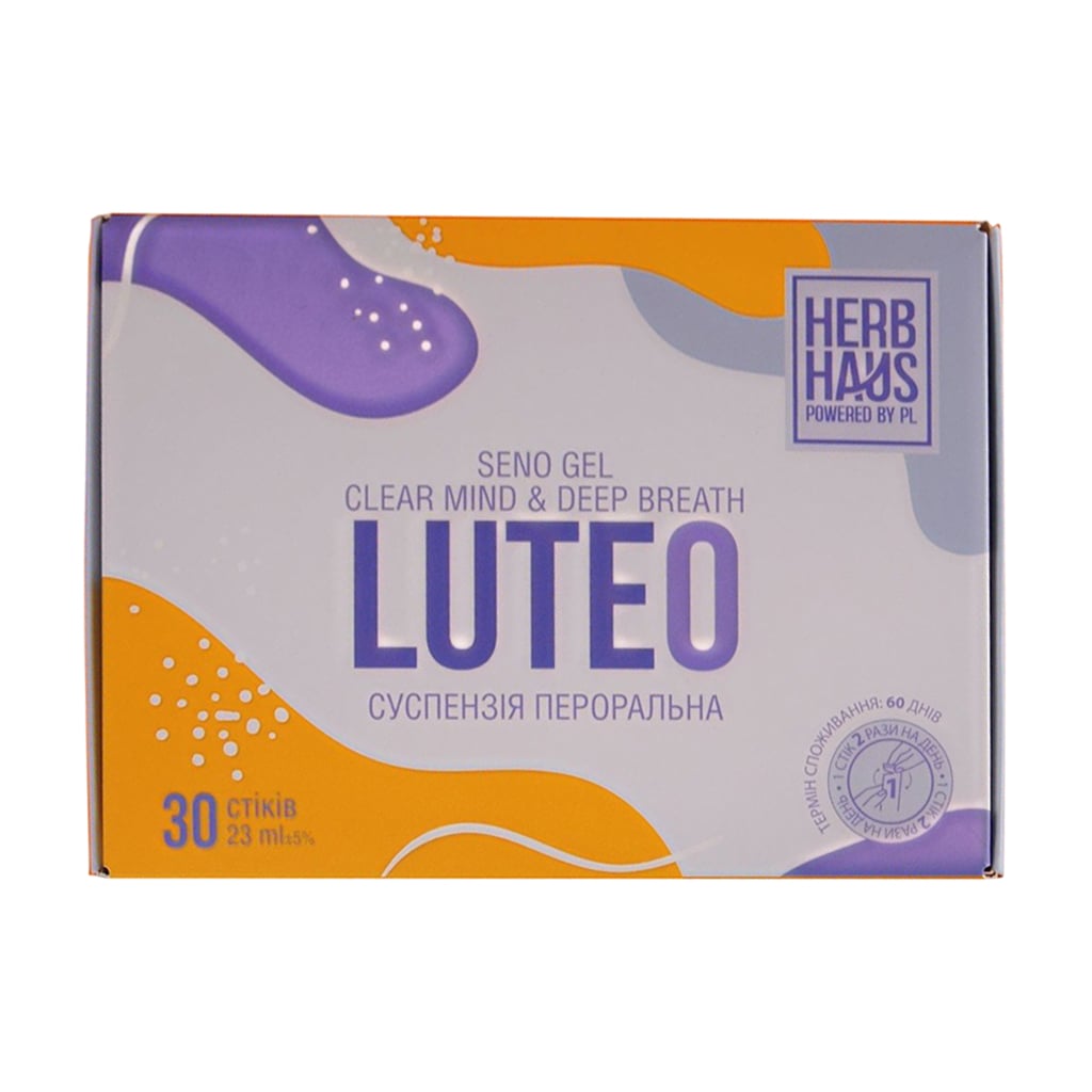 Комплекс Ясний розум та глибоке дихання HERB HAUS LuteO Clear Mind &amp; Deep Breath в стіках, 30*23 мл